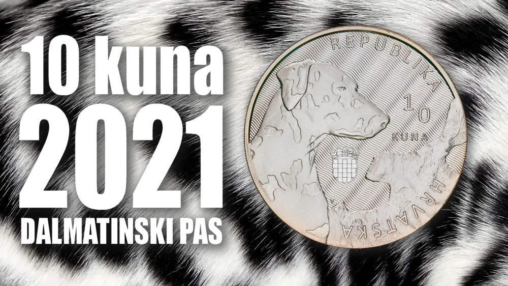 Prikaz srebrnjaka: Hrvatska 10 kuna 2021. Dalmatinski pas