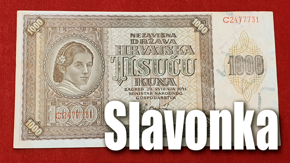 Prikaz novčanice: Hrvatska 1000 kuna 1941. Slavonka