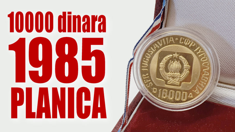 Prikaz zlatnika: Jugoslavija 10000 dinara 1985. Svjetsko prvenstvo u skijaškim letovima Planica 50