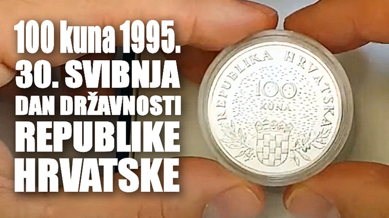 Prikaz srebrnjaka: Hrvatska 100 kuna 1995. 30. svibnja – Dan državnosti Republike Hrvatske