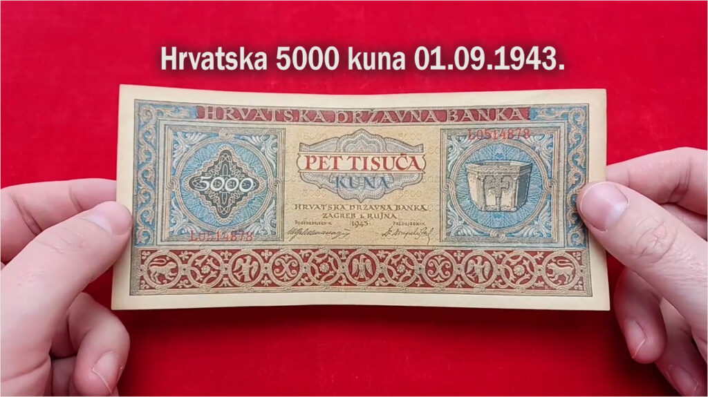 Prikaz novčanice: Hrvatska 5000 kuna 1943. Drugo izdanje od 01.09.1943.
