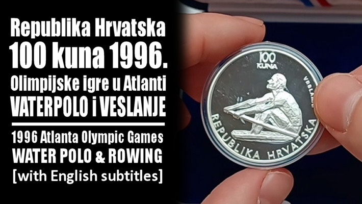 Prikaz kovanice: Hrvatska 100 kuna 1996. Olimpijske igre Atlanta – vaterpolo i veslanje