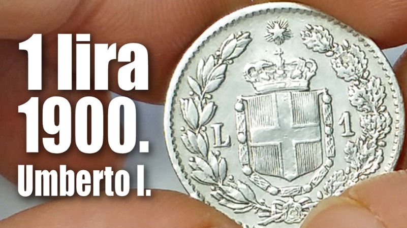 Prikaz srebrnjaka: Italija 1 lira 1900. Umberto I