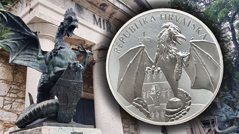Prikaz srebrnjaka: Hrvatska 4 eura 2024. Trsatski zmaj